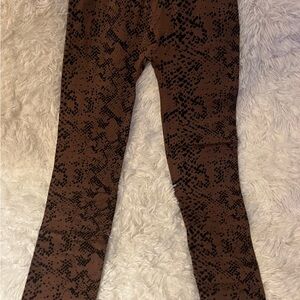 Brown and Black Patterned Women Jeans